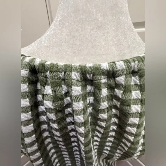 Madewell. Jacquard Puff-Sleeve Mini Dress in Faded Palm Gingham Check. Medium. - Picture 13 of 14